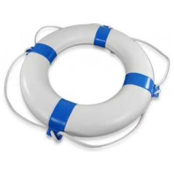 Koło ratunkowe Corallo białe z kolorowymi pasami